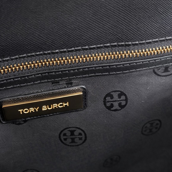 Tory Burch Lily Mini Backpack in Black/Light Oak color gold hardware. NEW - Picture 6 of 8